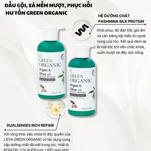 Dầu gội xả mềm mượt phục hồi hưu tổn GREEN ORGANIC
